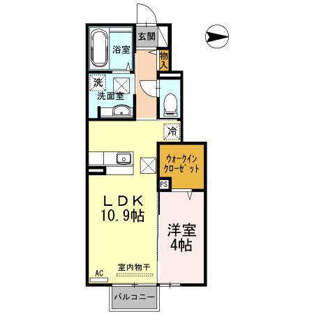 アルフィスタ IV(1LDK/1階)の間取り写真