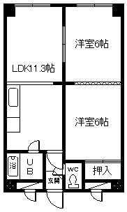 旭祥ハイツ(2LDK/2階)の間取り写真