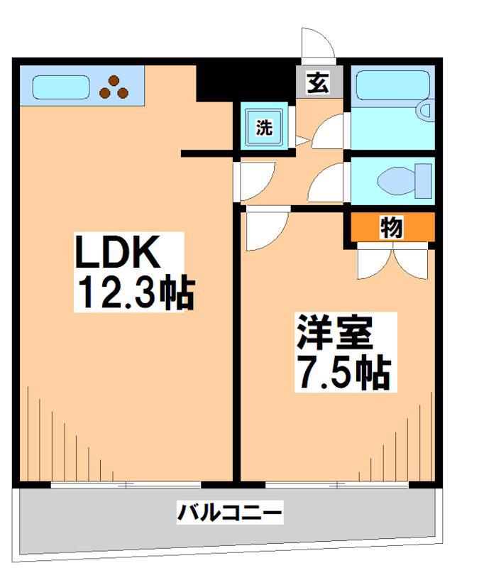 エバ・メゾン多摩川(1LDK/3階)の間取り写真