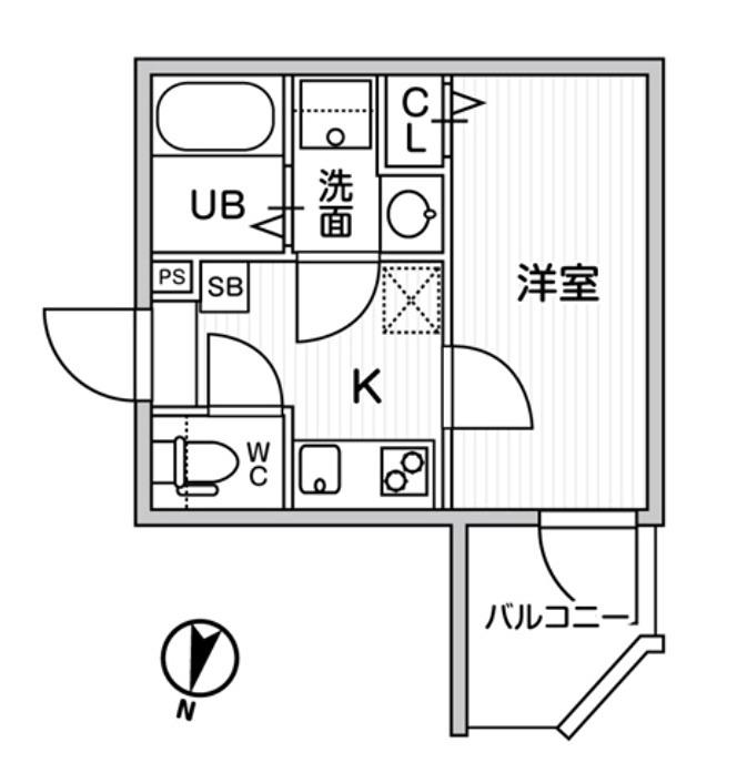 TS CUORE横濱元町(1K/3階)の間取り写真