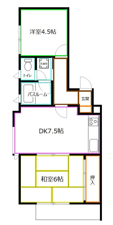 アルス荻窪ベルスーズ(2DK/1階)の間取り写真