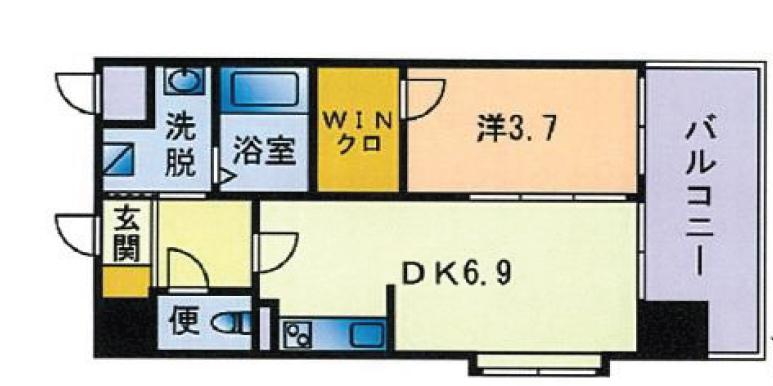 カーサ エンペサール(1LDK/9階)の間取り写真