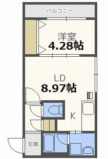 レッジーナ(1LDK/2階)の間取り写真