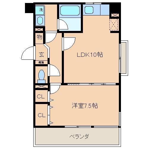 グリチーネ(1LDK/2階)の間取り写真