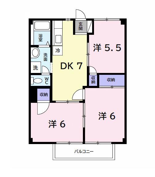 パンプハウス(3DK/2階)の間取り写真