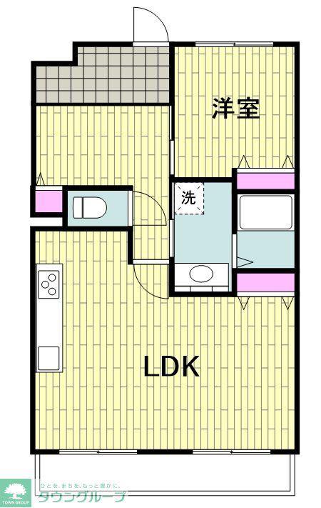 アーバンハイム東寺尾(1SLDK/2階)の間取り写真