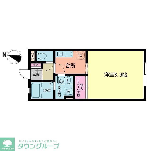 パークサイドテラス(1K/1階)の間取り写真
