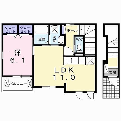 DREAMS(1LDK/2階)の間取り写真