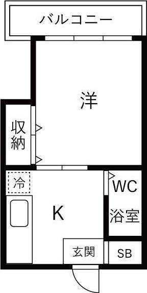 ドリームコート住吉大社(1DK/5階)の間取り写真