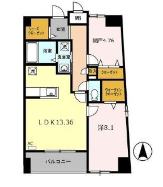 F・D VILLE(1SLDK/9階)の間取り写真