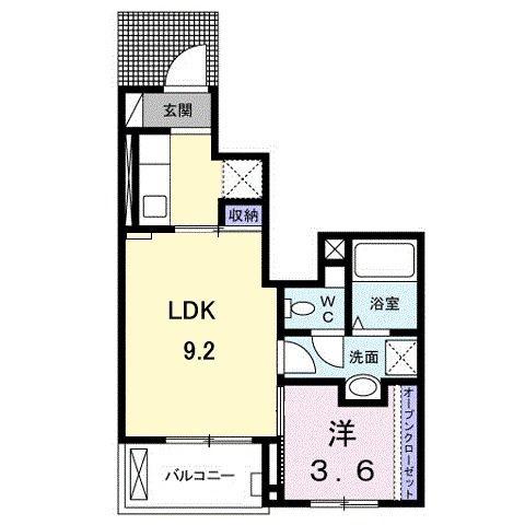 JR山陽本線 東尾道駅 バス乗車時間:5分 最寄りバス停で下車 徒歩6分 3階建 築8年(1LDK/1階)の間取り写真
