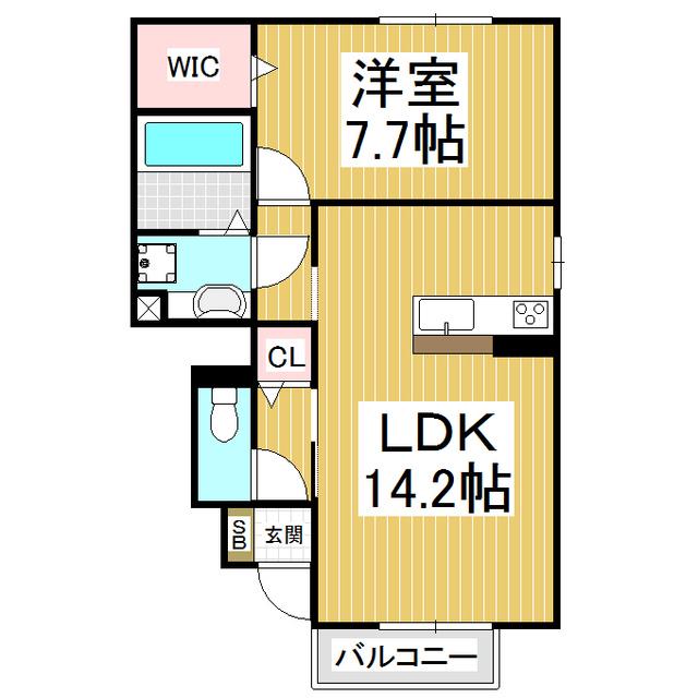 MAIA(1LDK/1階)の間取り写真