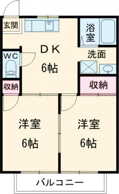 第二サニーコーポ(2DK/2階)の間取り写真