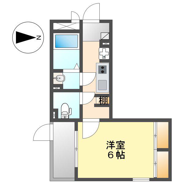 クレイノKOWA(1K/1階)の間取り写真