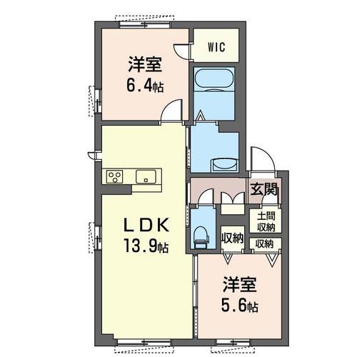 コンフォーザ(2LDK/1階)の間取り写真