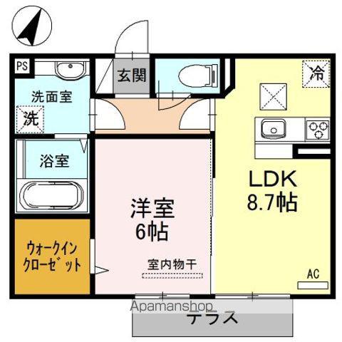 ソフィアこまち(1LDK/1階)の間取り写真