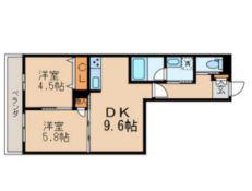 グランコール志茂(2DK/4階)の間取り写真