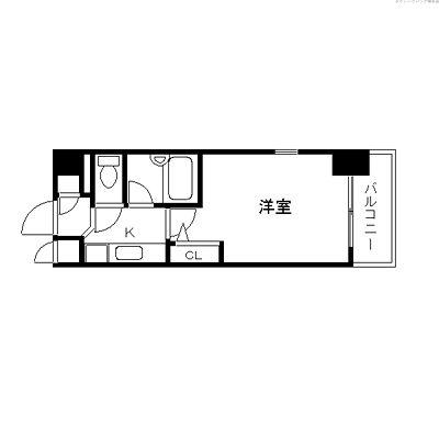 エスリード天神第2(1K/11階)の間取り写真
