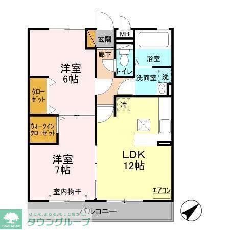 エスペランサ(2LDK/1階)の間取り写真