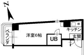 山形セントラルコーポ(ワンルーム/4階)の間取り写真