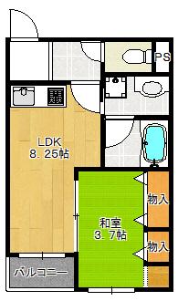 コンフォート松ヶ枝I(1LDK/3階)の間取り写真