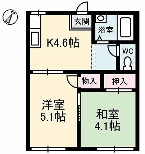 ハイツKM(2K/1階)の間取り写真