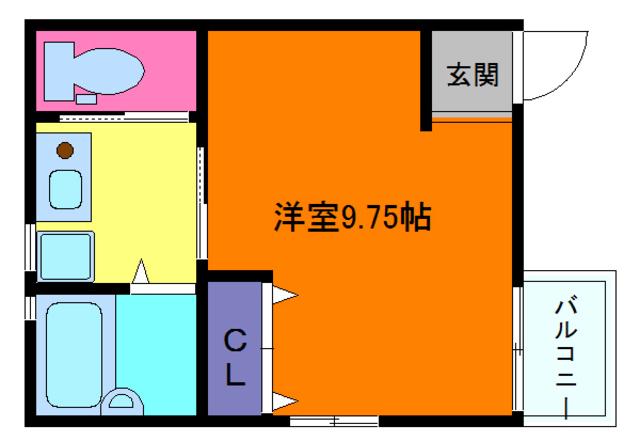 アクロス芦屋西アパートメント(1K/2階)の間取り写真