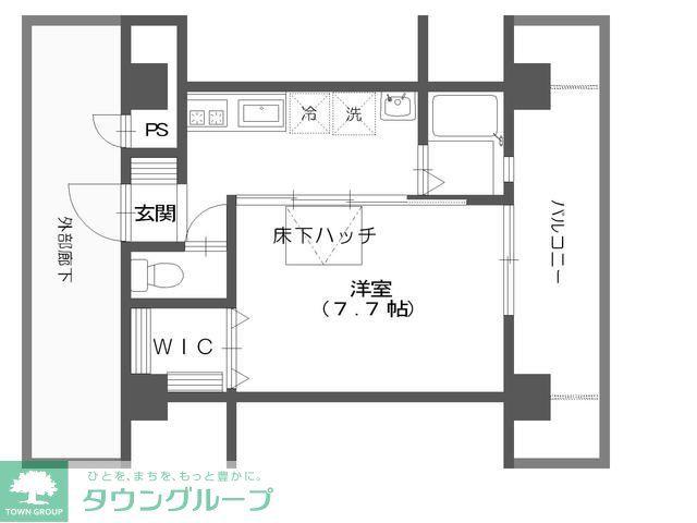 ルネスアーデル(1K/3階)の間取り写真