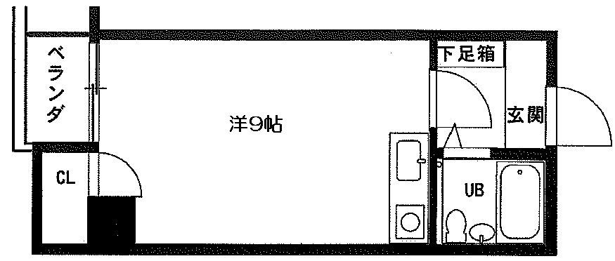 北堀江レジデンス(1K/3階)の間取り写真