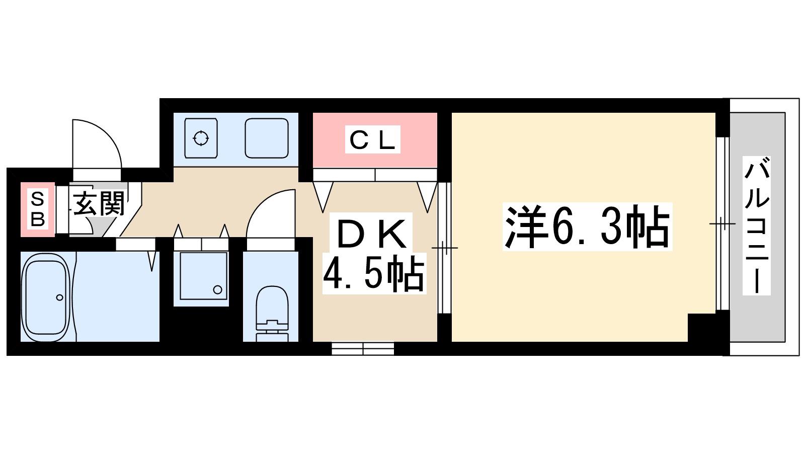 エステムコート新大阪(1DK/4階)の間取り写真