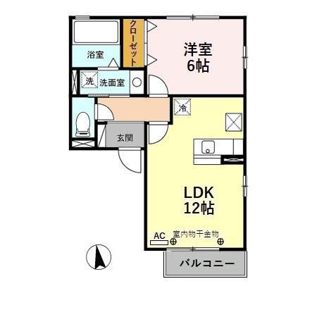 グリーン・ピア泉(1LDK/1階)の間取り写真