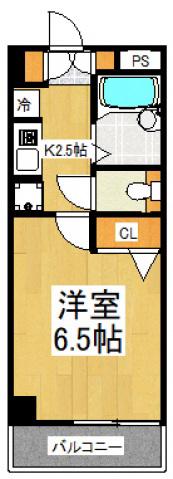 シャルムルミエール(1K/3階)の間取り写真