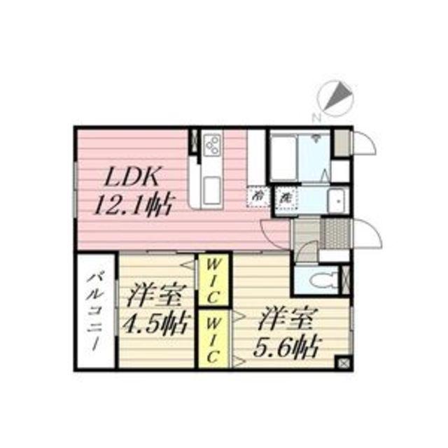 LUXCAS大橋(2LDK/4階)の間取り写真