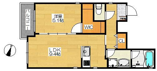 天現寺ハウスR(1LDK/1階)の間取り写真
