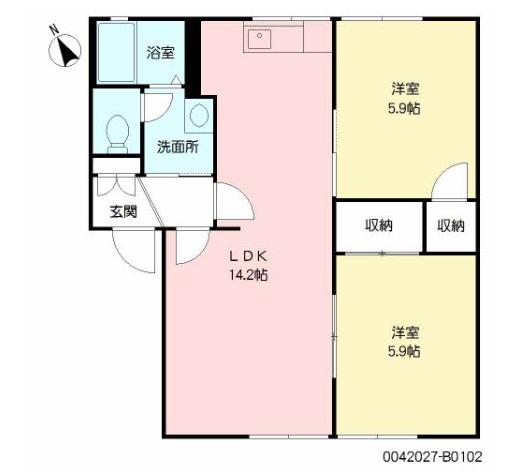コンフォール志村(2LDK/1階)の間取り写真