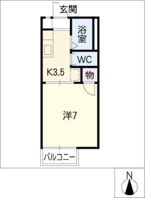 LITTLE HOUSE(1K/2階)の間取り写真