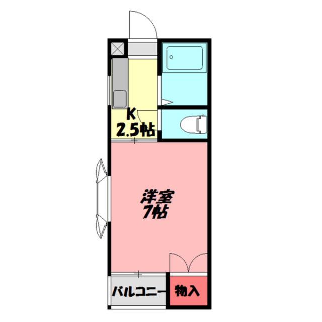 ハイツオークス(1K/1階)の間取り写真