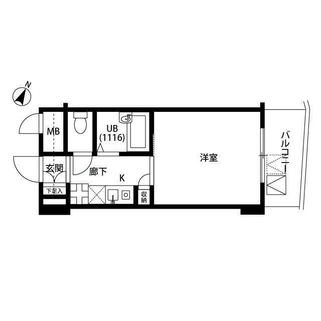 プレール学芸大学弐番館(1K/6階)の間取り写真