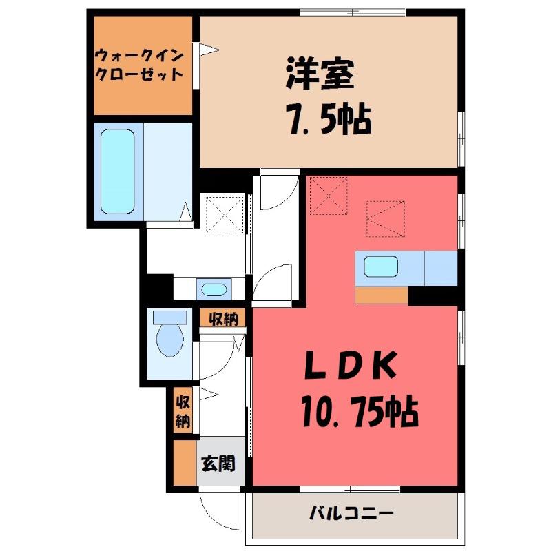 フォレストスクエア A棟(1LDK/1階)の間取り写真