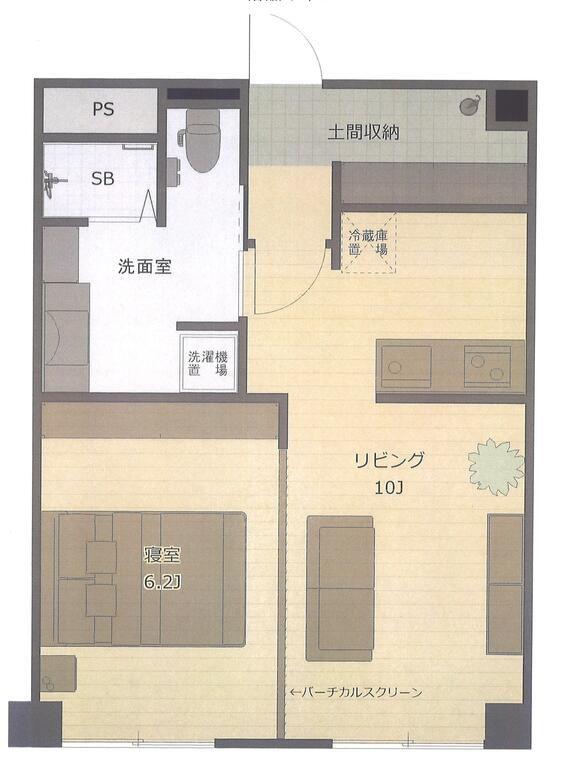 メゾンプチ(1LDK/1階)の間取り写真