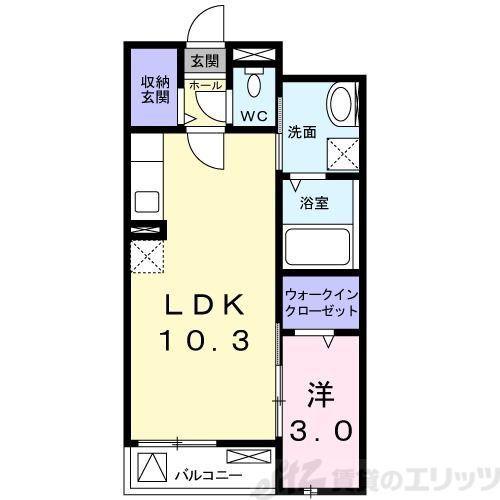 プランドール高槻(1LDK/2階)の間取り写真
