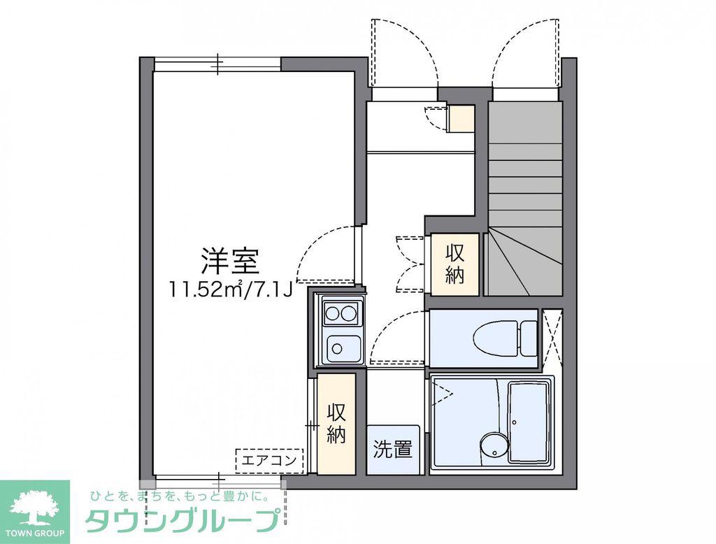 レオネクストルミエールKAYA(1K/1階)の間取り写真