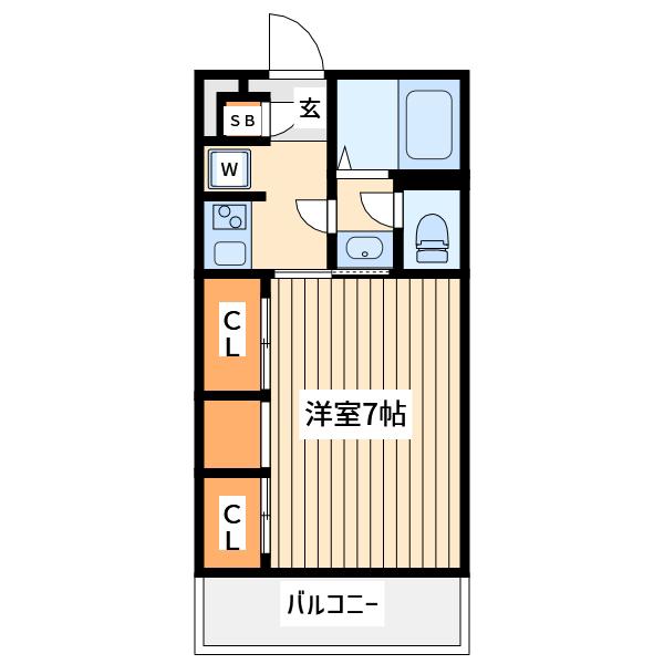 エフネスト千人町(1K/2階)の間取り写真