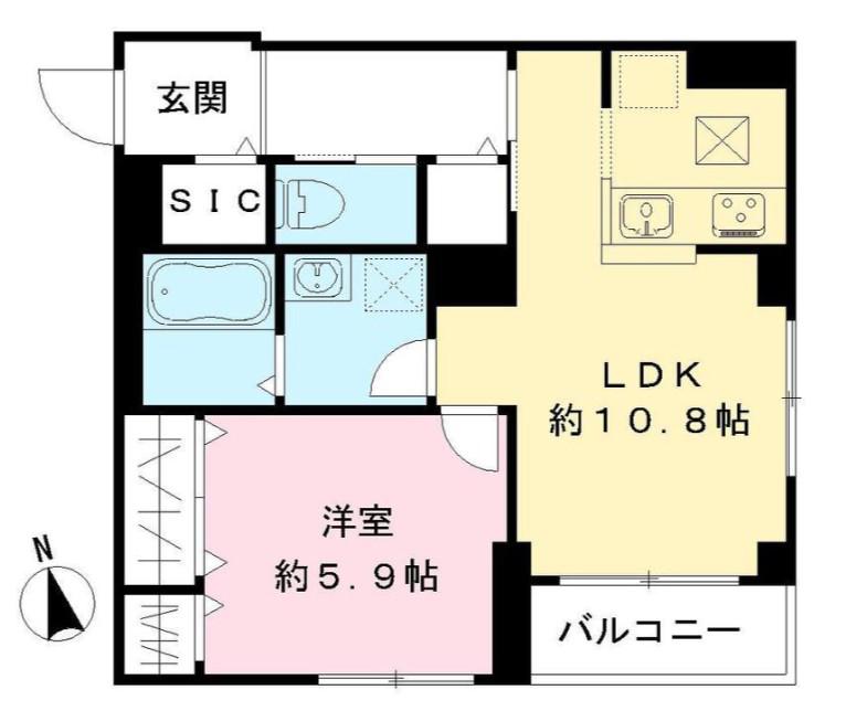 ホワイト・ルミエ(1LDK/1階)の間取り写真