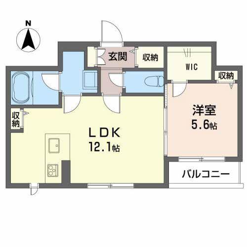 グランソレイユM(1LDK/2階)の間取り写真