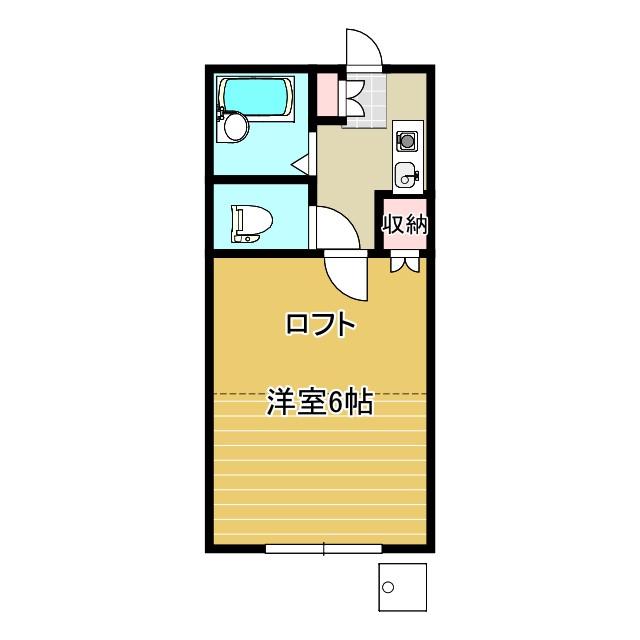 ヒルズ甲府(1K/1階)の間取り写真