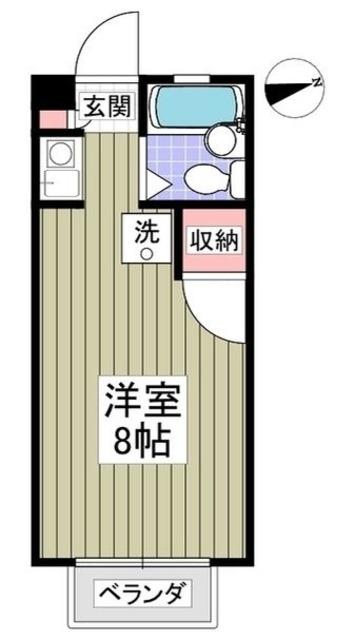 HILLS MIHASHI B(ワンルーム/2階)の間取り写真