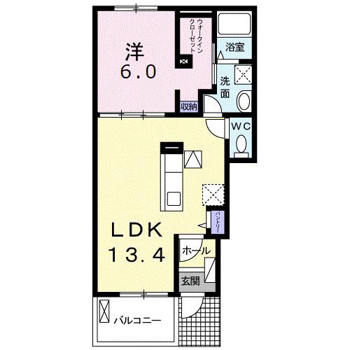 エトワール(1LDK/1階)の間取り写真