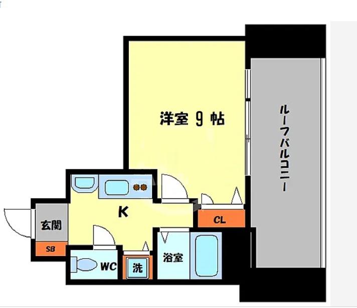 プレサンス東本町VOL.2(ワンルーム/10階)の間取り写真
