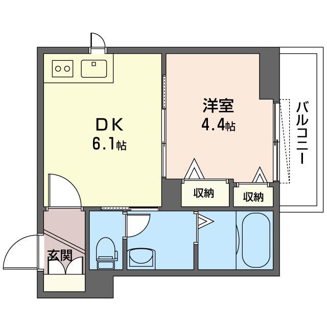 VILLA COSMOS(1DK/3階)の間取り写真